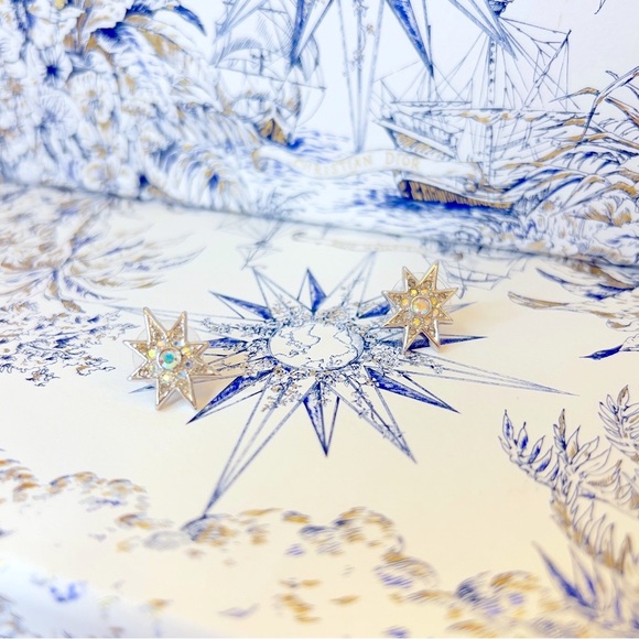 DIOR “Star Light, Star Bright” Gold Plated Pierced Earrings by Christian Dior - Picture 11 of 16